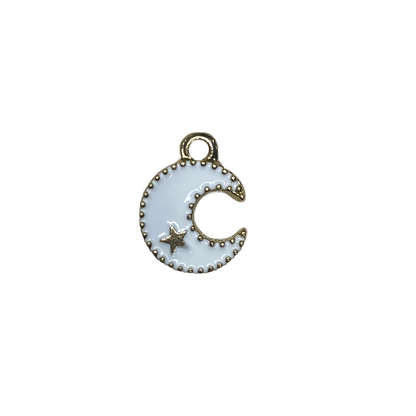 CRESCENT MOON AND STAR CHARM GOLD